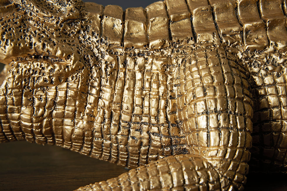 Thumbnail: Lauretman Golden Alligator Sculpture