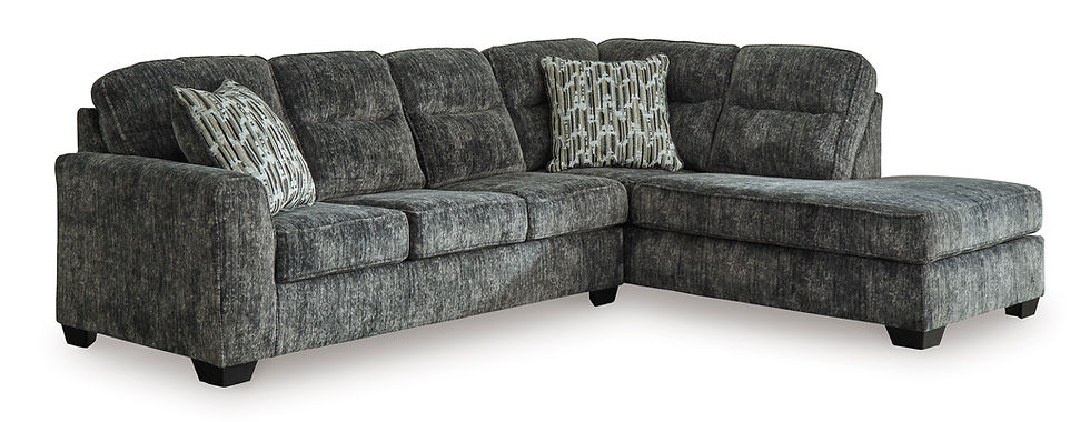 Thumbnail: Lonoke Gunmetal 2-Piece Sectional w/ RSF Chaise