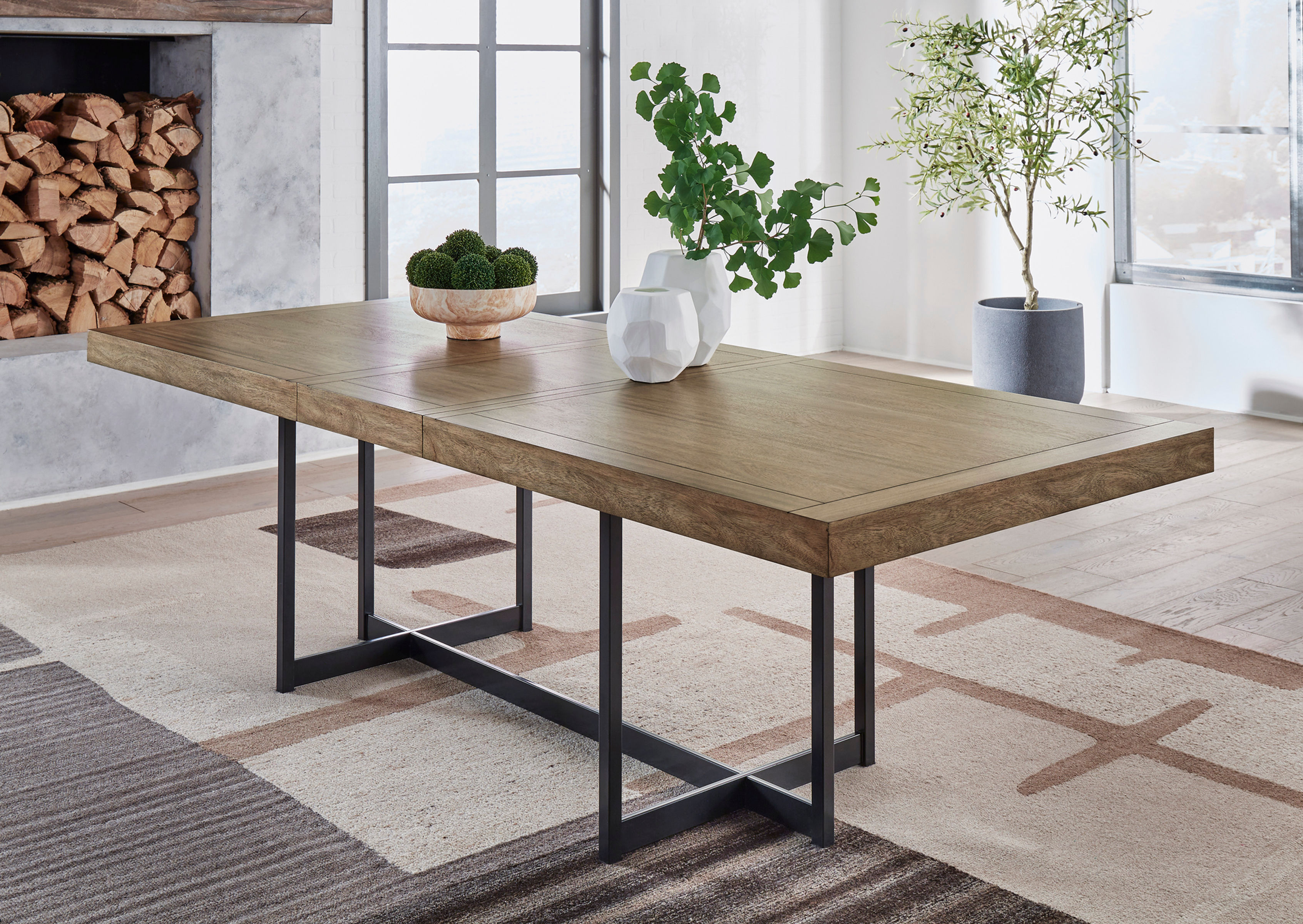 Tomtyn Light Brown Dining Extension Table