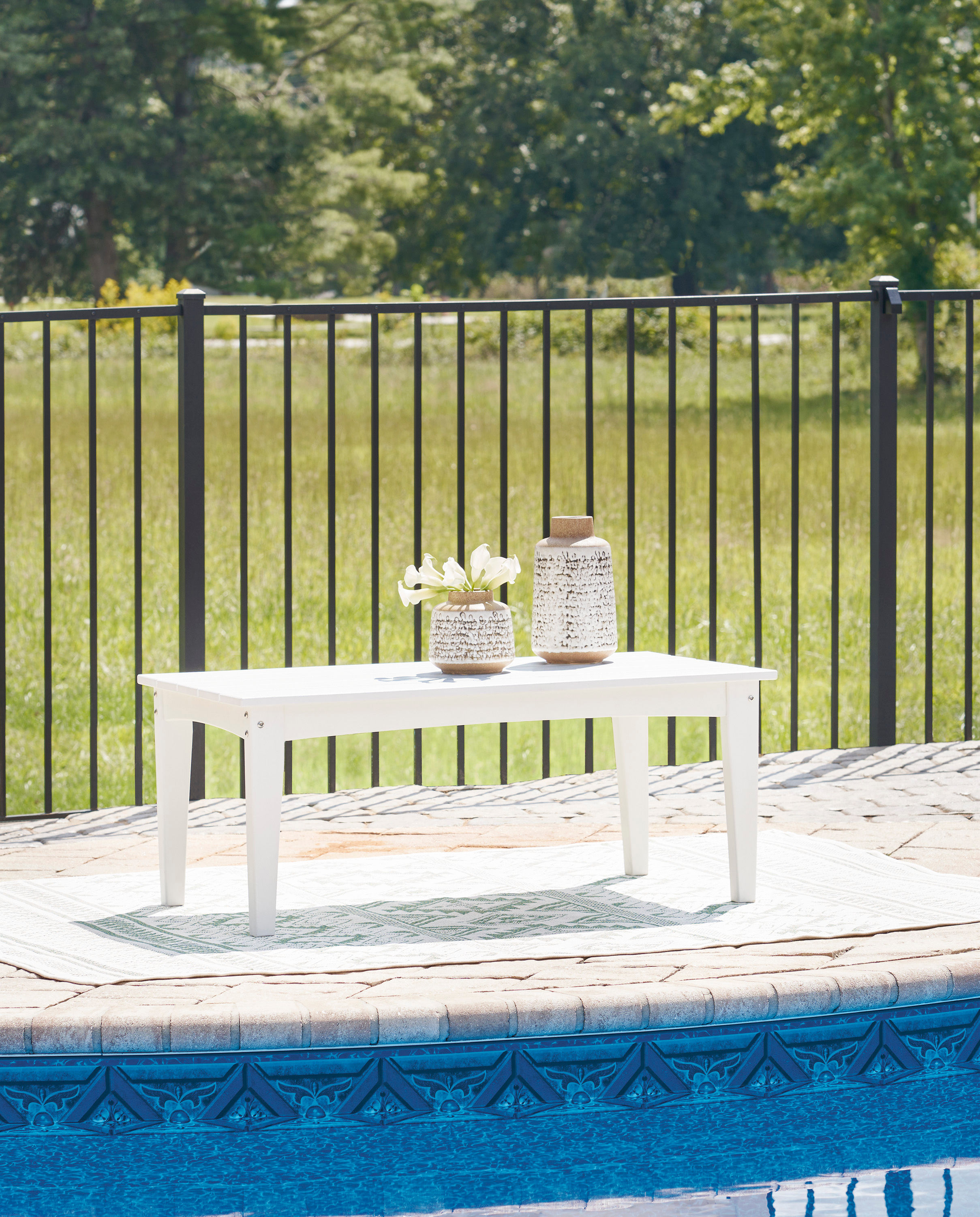 Hyland Wave White Outdoor Cocktail Table
