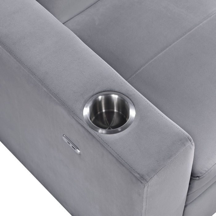 Thumbnail: Grady Gray Convertible Pull Out Sofa Bed