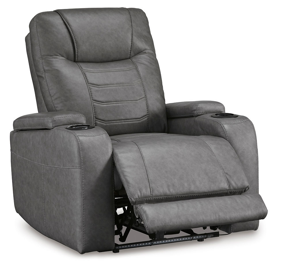 Thumbnail: Schooner Rocks Slate Power Recliner w/ ADJ. Headrest, USB, & Storage Arms