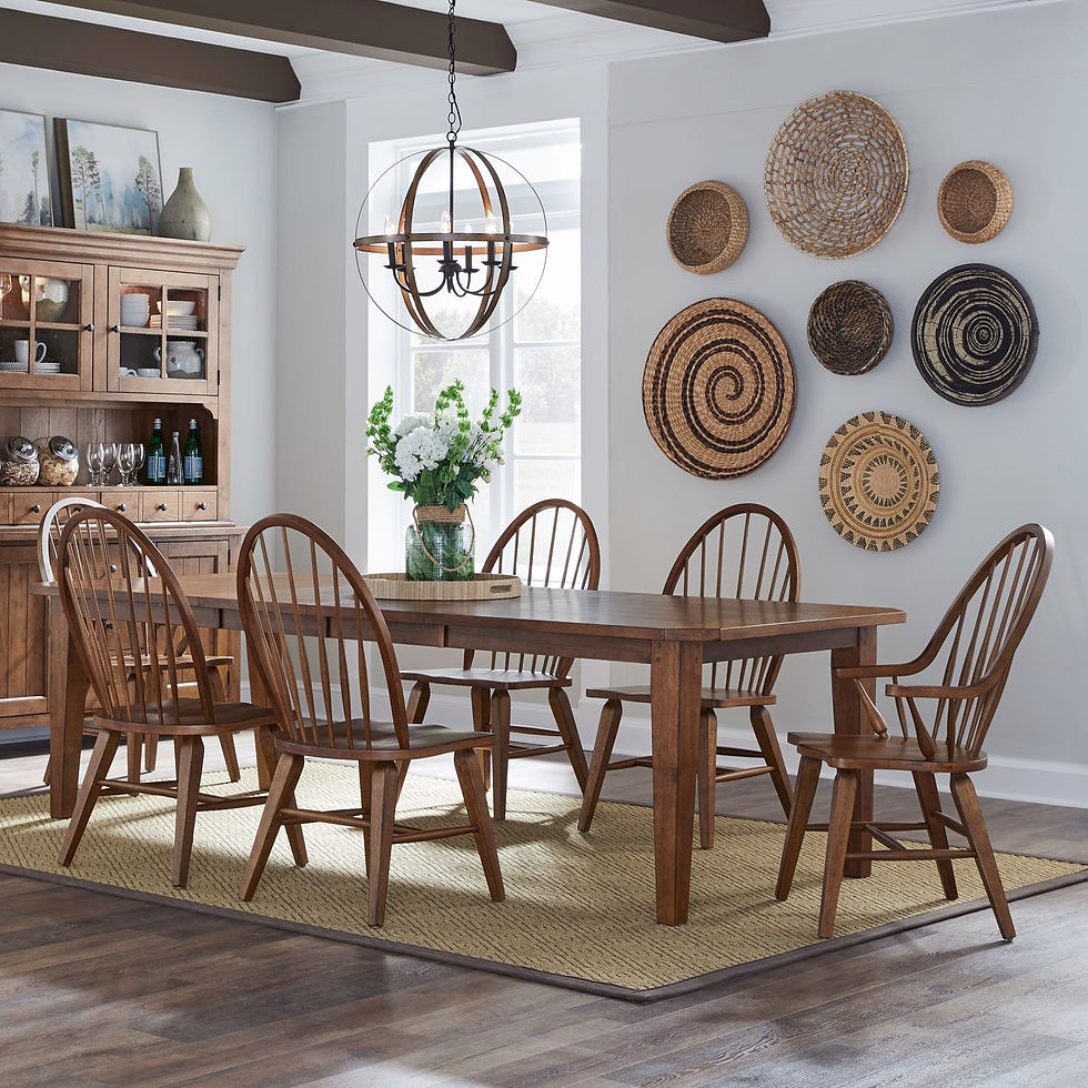 Hearthstone Ridge Rectangular Table, 4 Side Chairs & 2 Arm Chairs