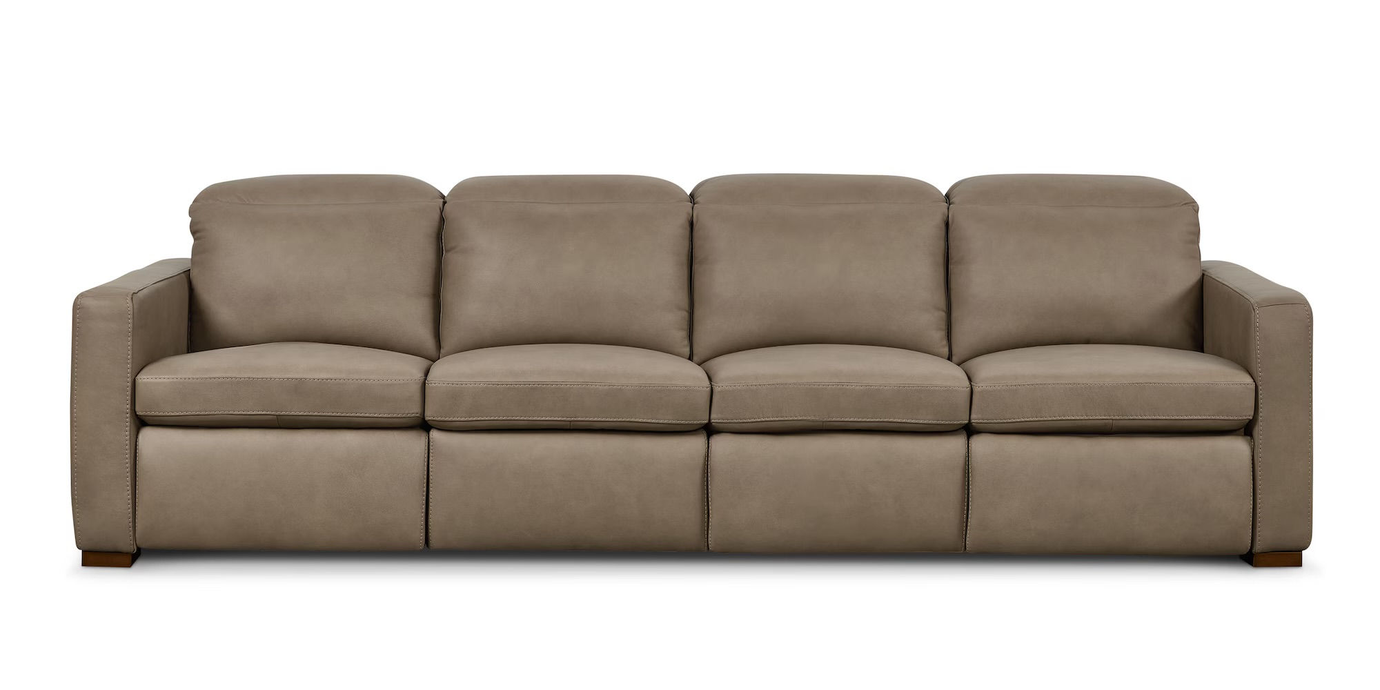 Caswell Leather Goodland Mushroom Power Reclining Modular Sofa