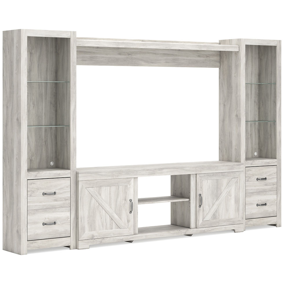 Thumbnail: Bellaby Whitewash 4-PC Entertainment Center