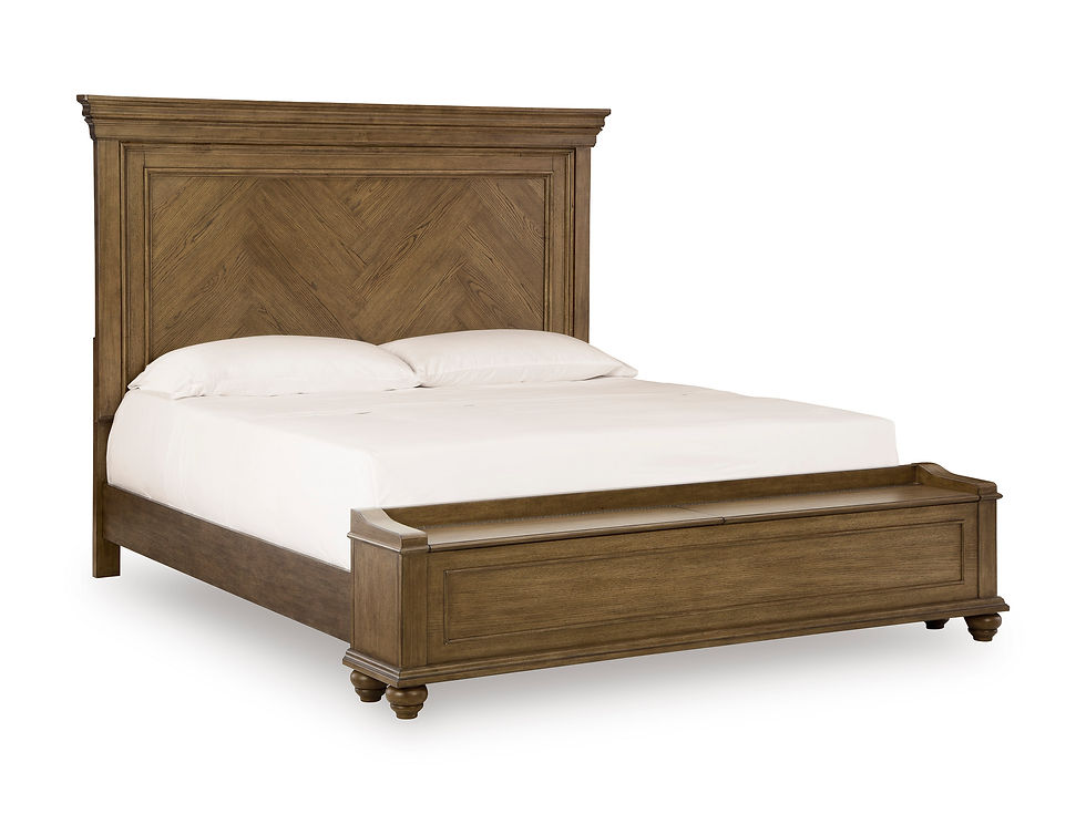 Thumbnail: Karallin Pecan Queen Storage Panel Bed