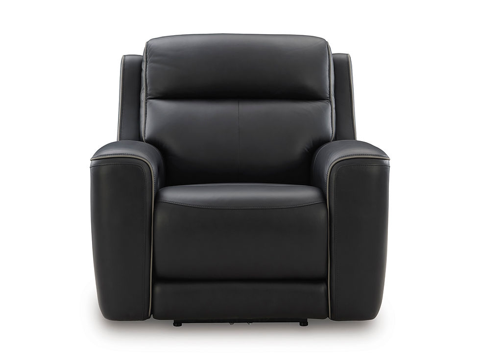 Thumbnail: 5Z-Comfort Onyx Black Leather Power Recliner