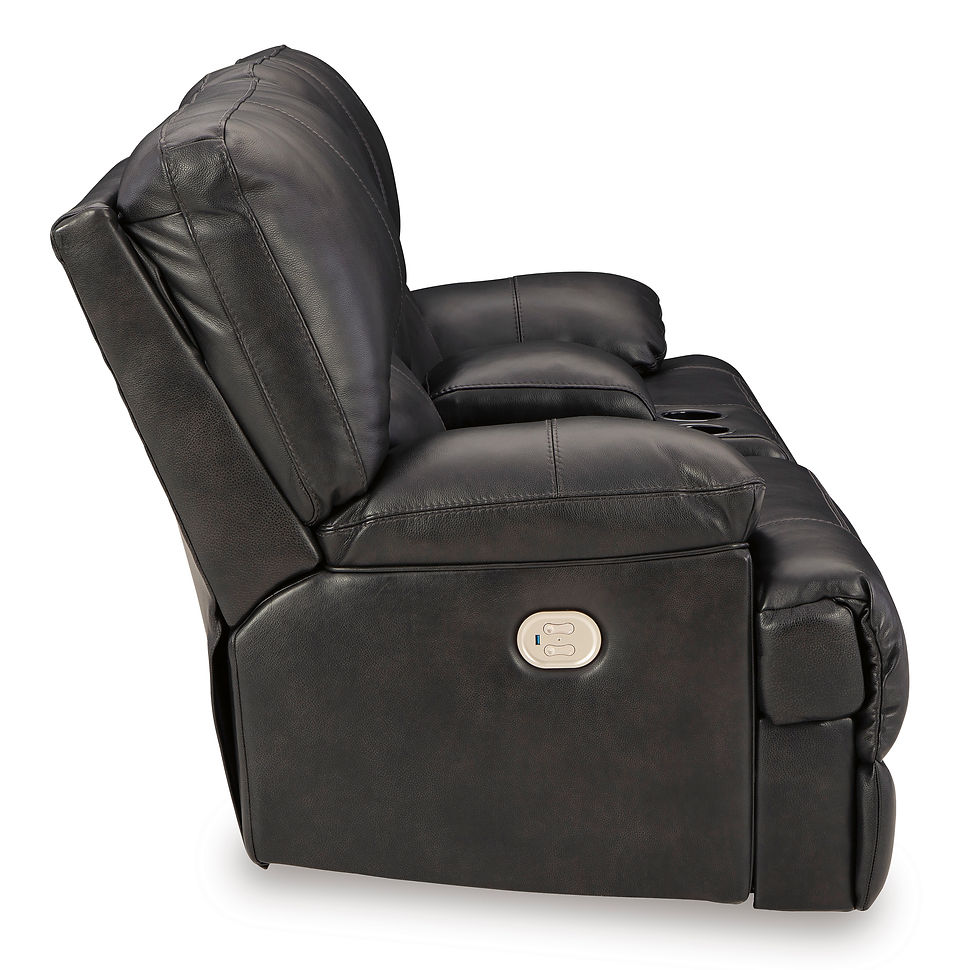 Thumbnail: Mountainous Eclipse Genuine Leather Power Reclining Loveseat