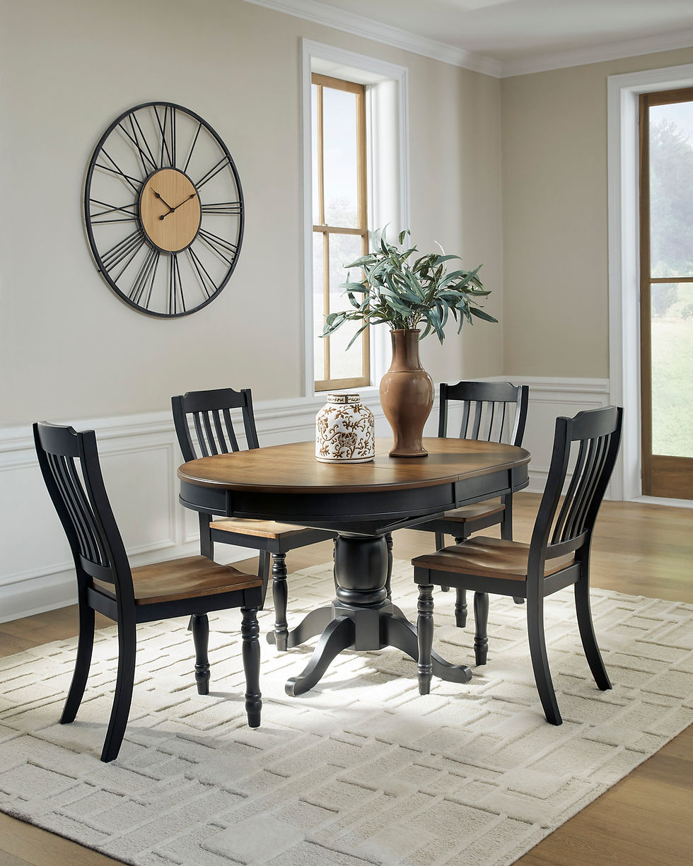 Thumbnail: Clorazi Oval Extension Table & 4 Chairs