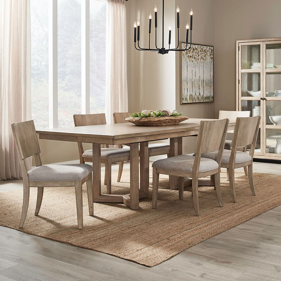 Proximity Place Double Pedestal Place Table & 6 Side Chairs