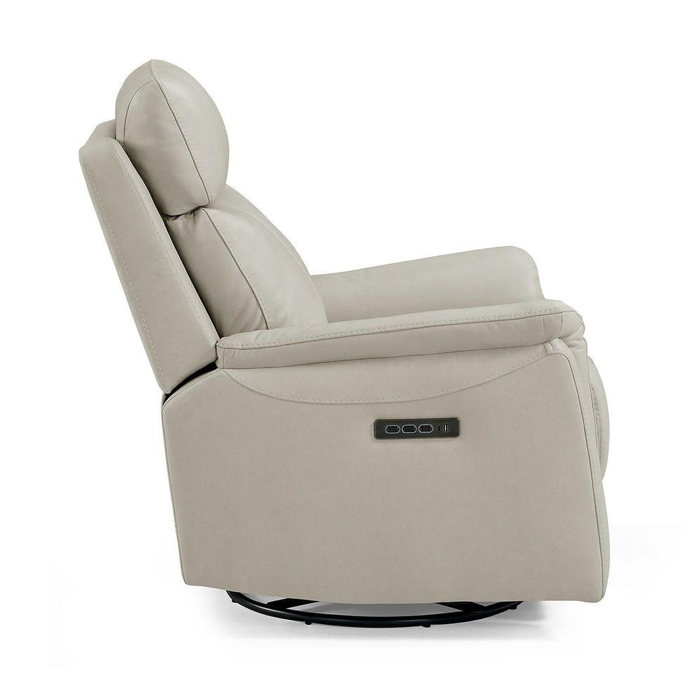 Thumbnail: Rowland Pristine Leather Power Swivel Glide Recliner