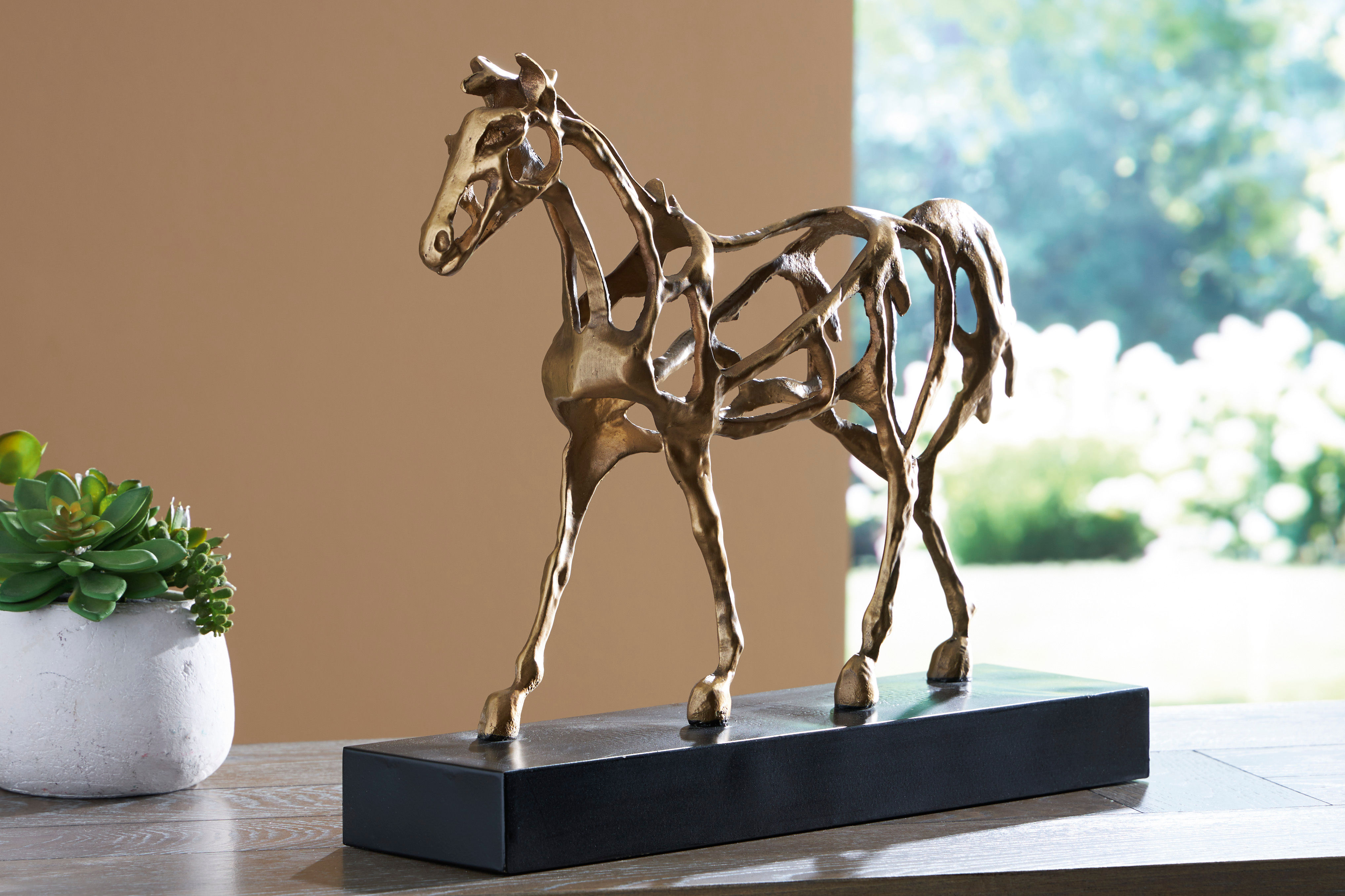 Grainville Antique Gold Finish Horse