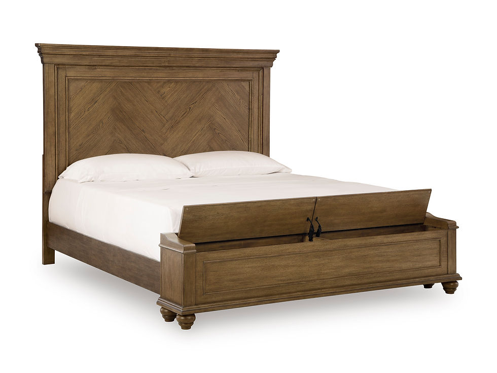 Thumbnail: Karallin Pecan Queen Storage Panel Bed