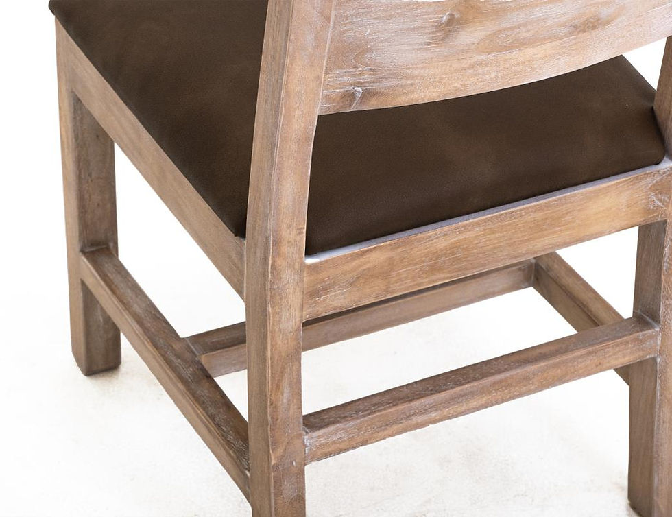 Thumbnail: White Teak Upholstered Chair