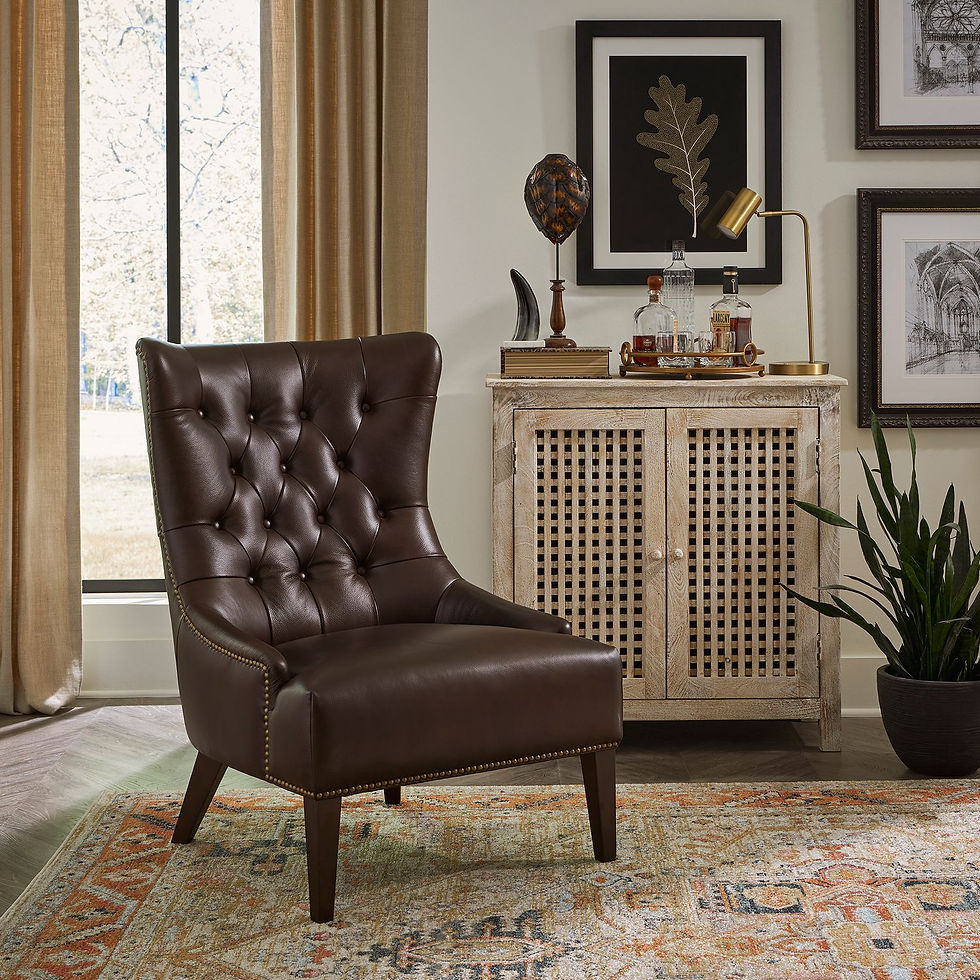 Thumbnail: Garrison Cocoa Leather Accent Chair