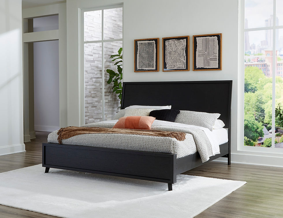 Thumbnail: Danziar Solid Panel Bed w/ High Footboard