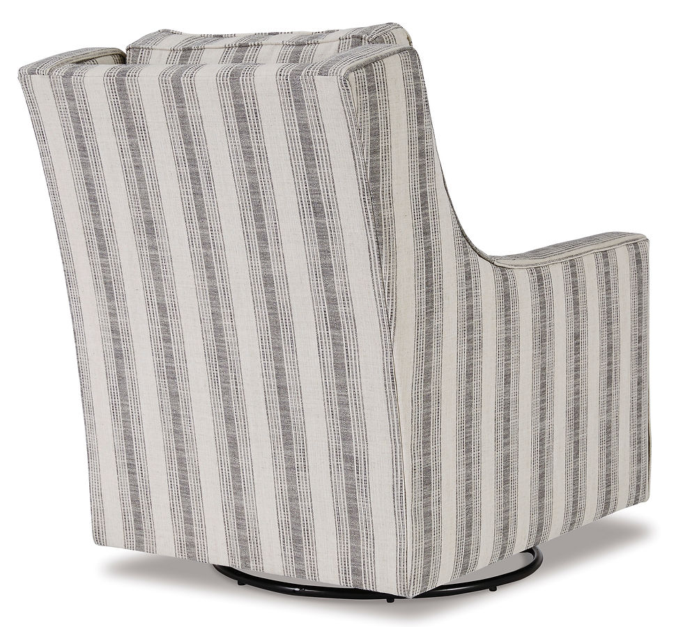 Thumbnail: Kambria Ivory/Black Swivel Glider Accent Chair
