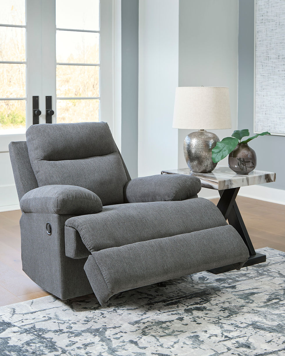 Thumbnail: Side-Swipe Charcoal Rocker Recliner