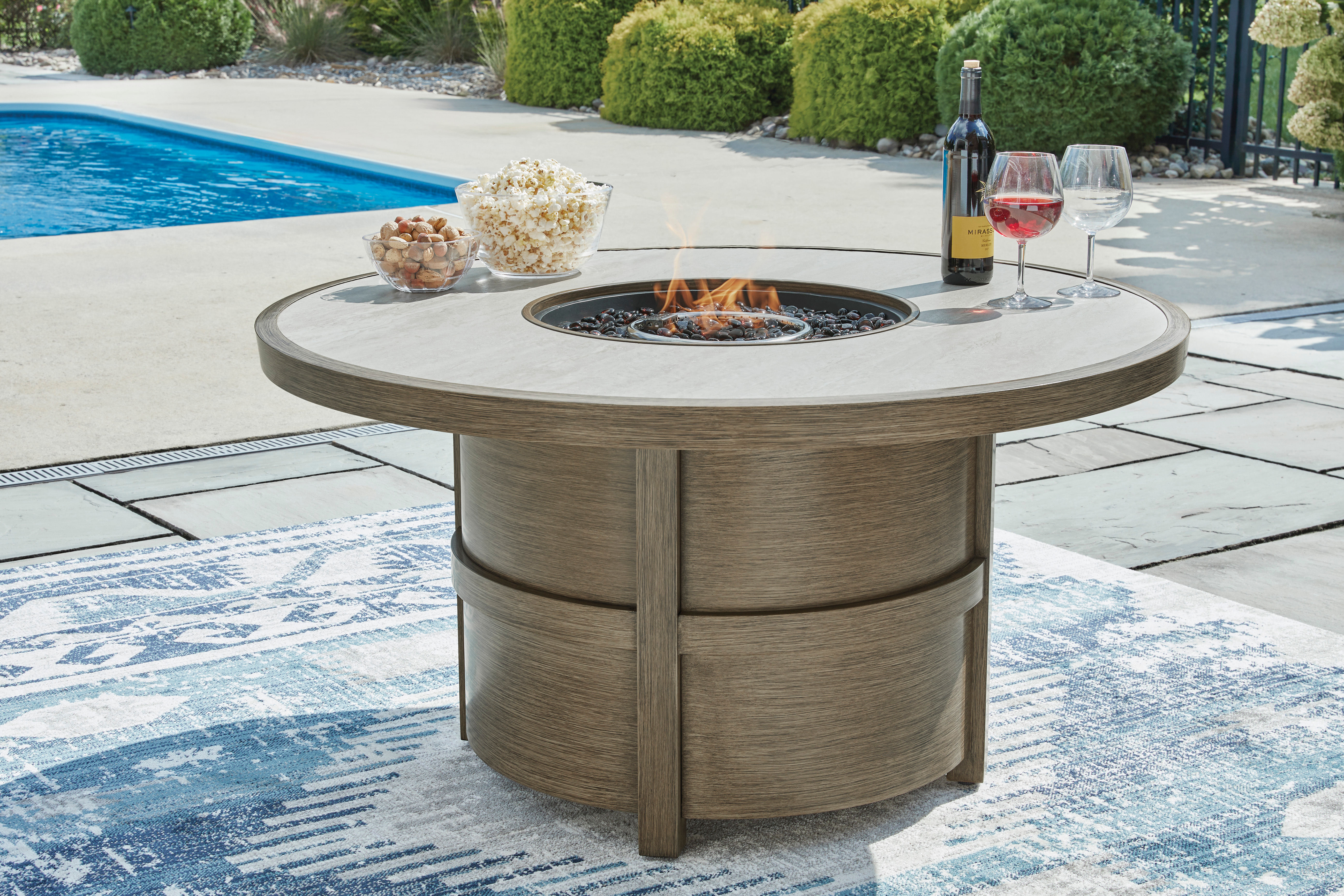 Rainer Ranch Round Fire Pit Table