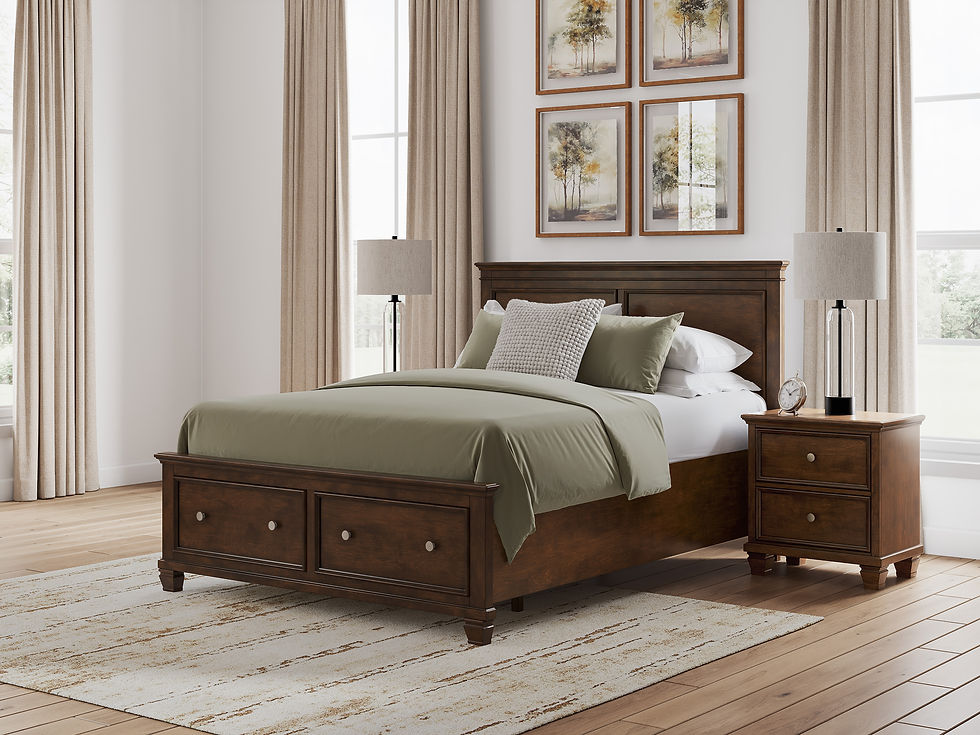 Danabrin Brown Queen Storage Bed