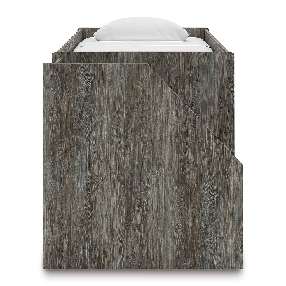Thumbnail: Frandern Rustic Gray Twin Loft Bed w/ Cubby Storage Combo