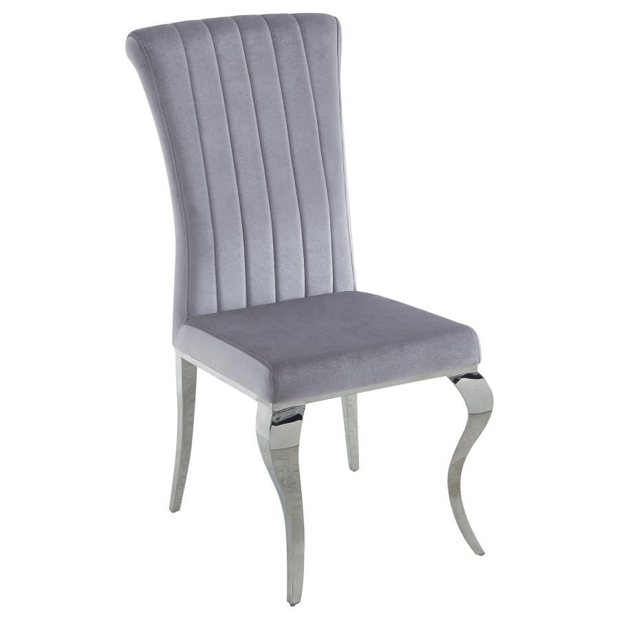 Thumbnail: Quinn Dining Table & 4 Silver Side Chairs