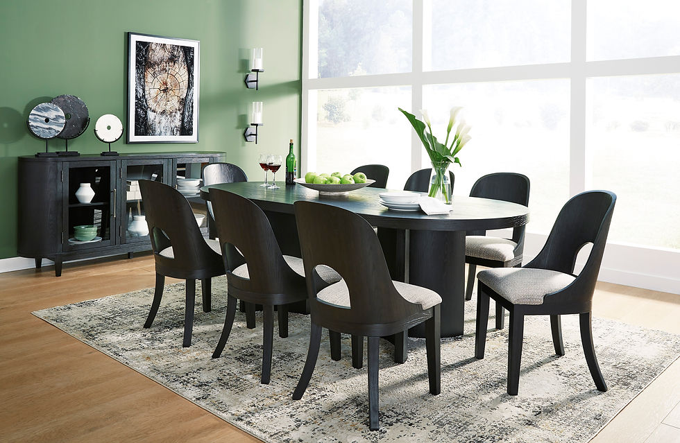 Thumbnail: Rowanbeck Dining Table & 8 Side Chairs