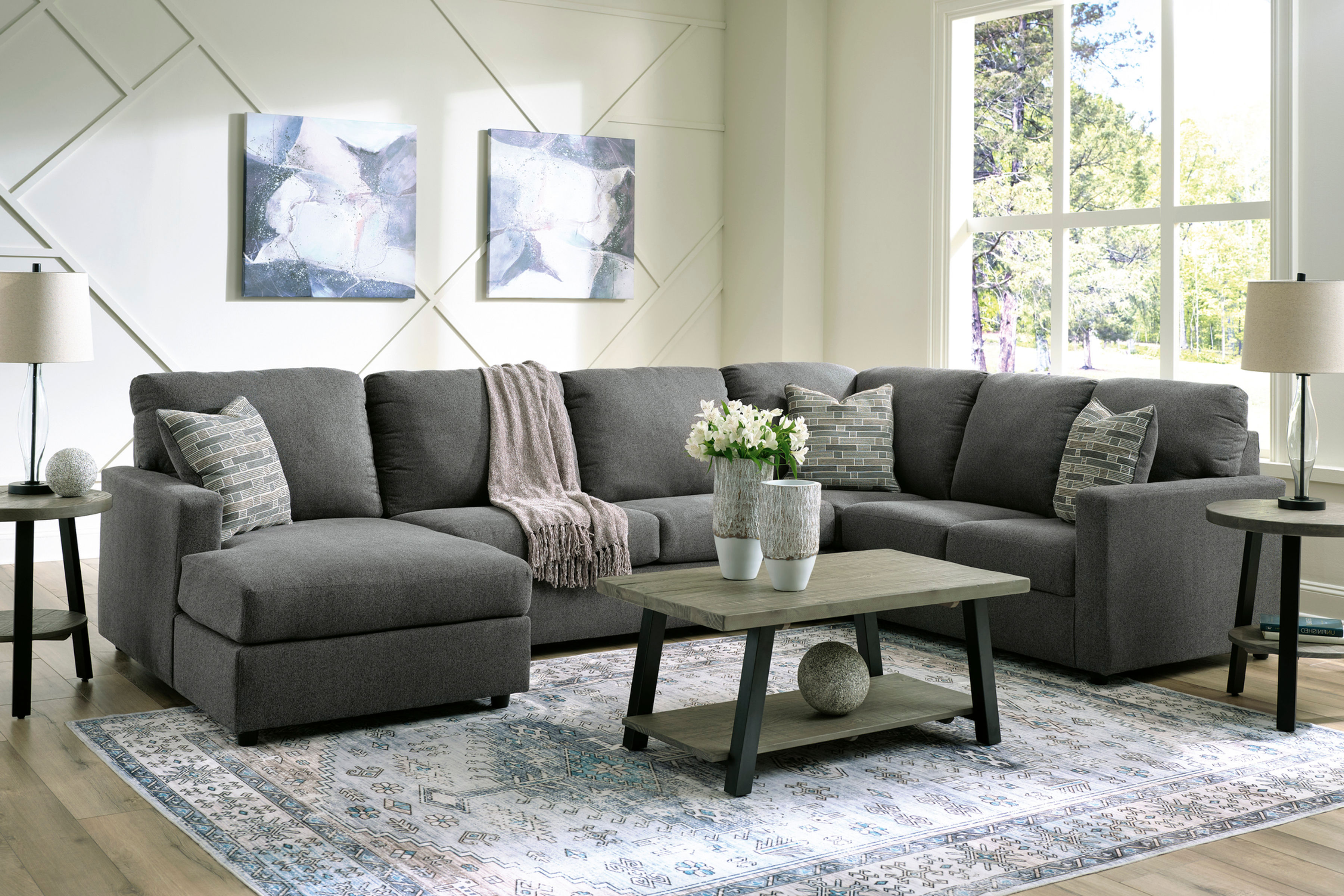 Edenfield Charcoal LAF 3-PC Sectional w/ Chaise