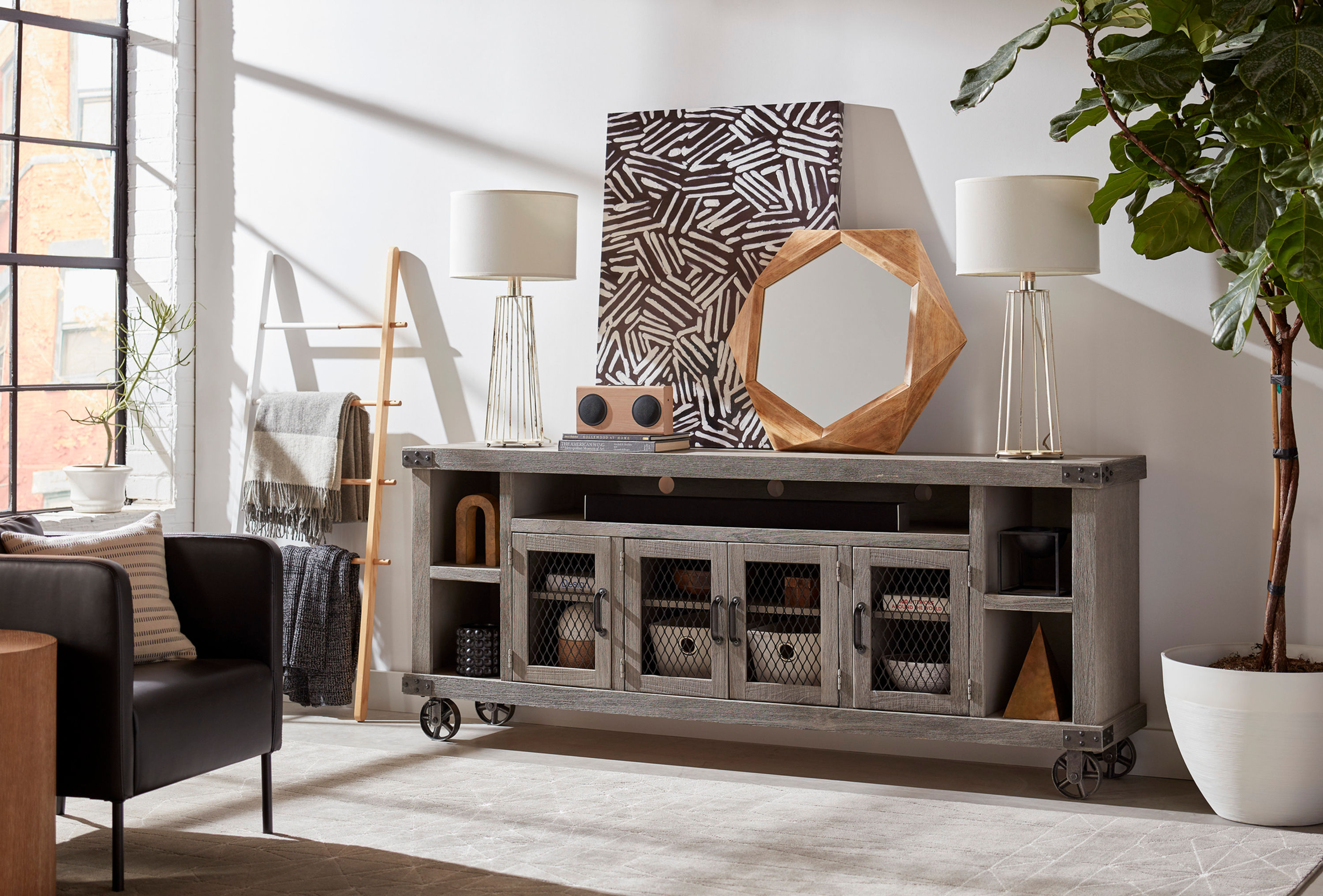 Industrial 84" Gray Console