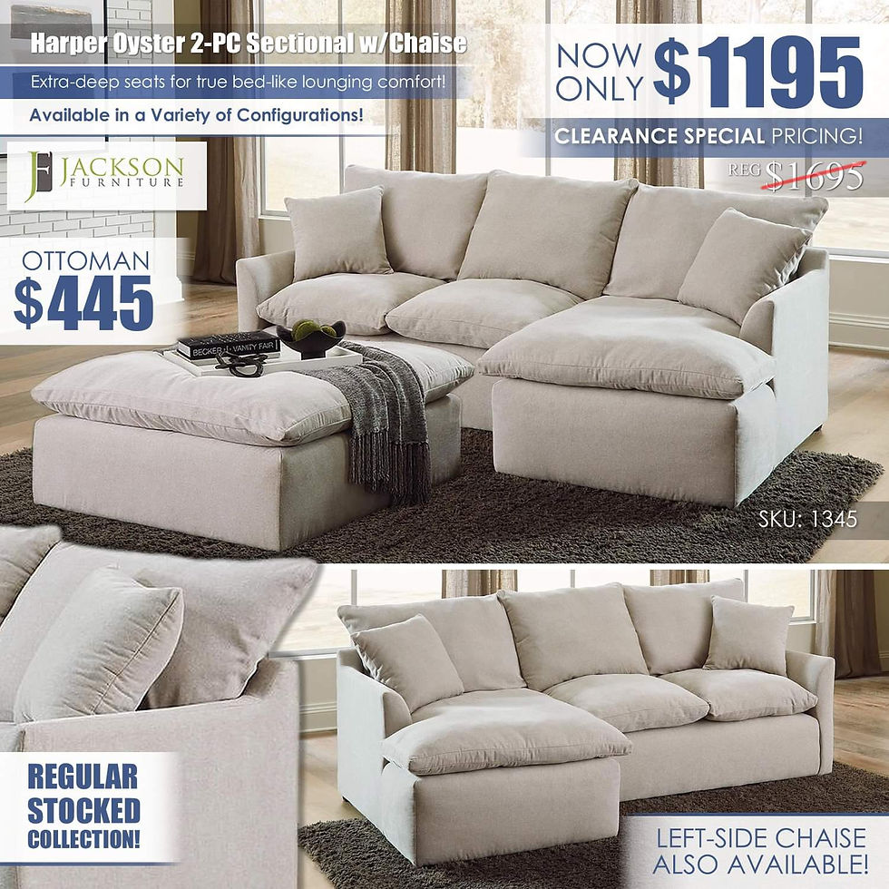 Harper Oyster 2-PC Sectional w/ Chaise