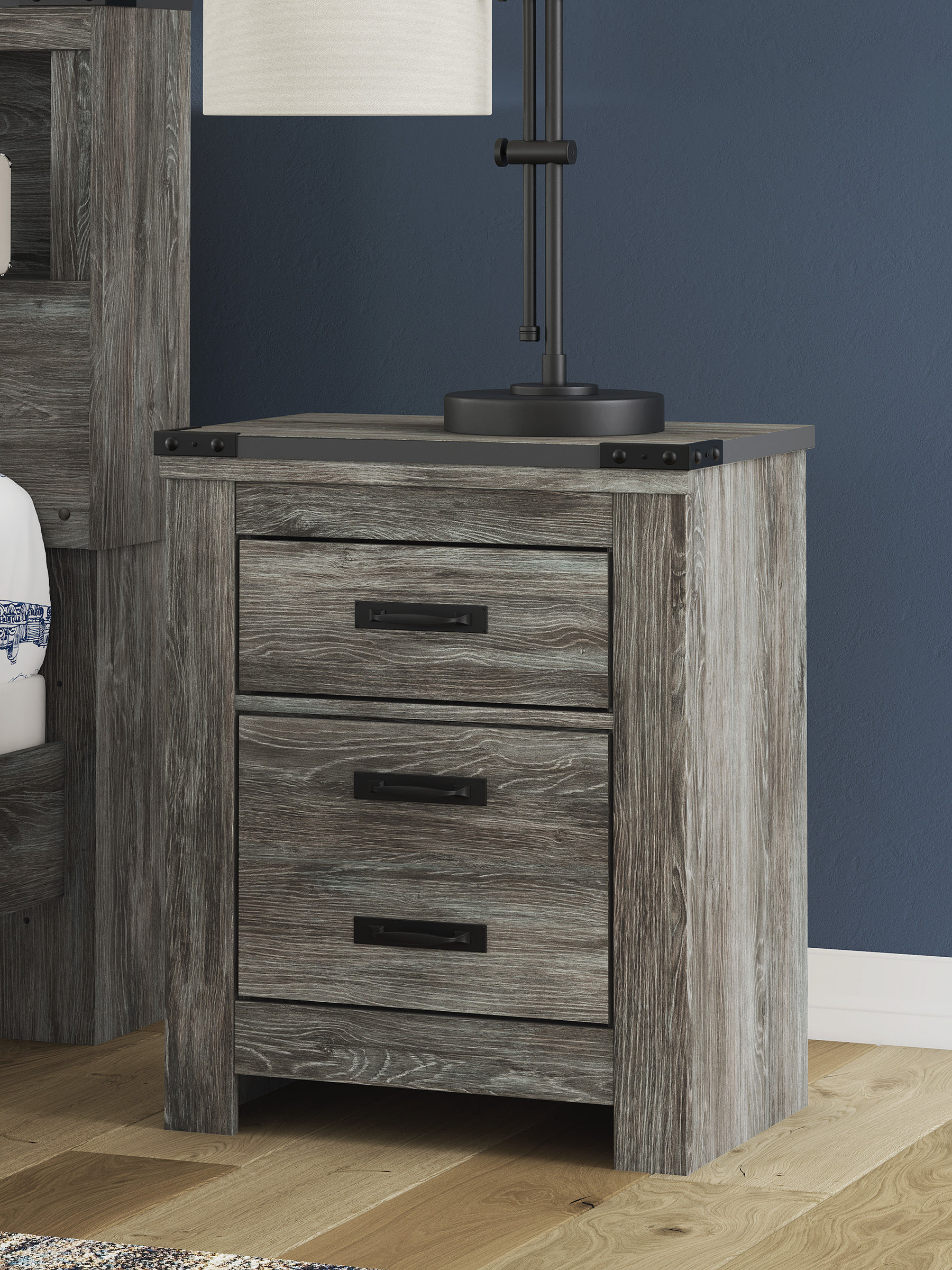 Frandern Rustic Gray Nightstand
