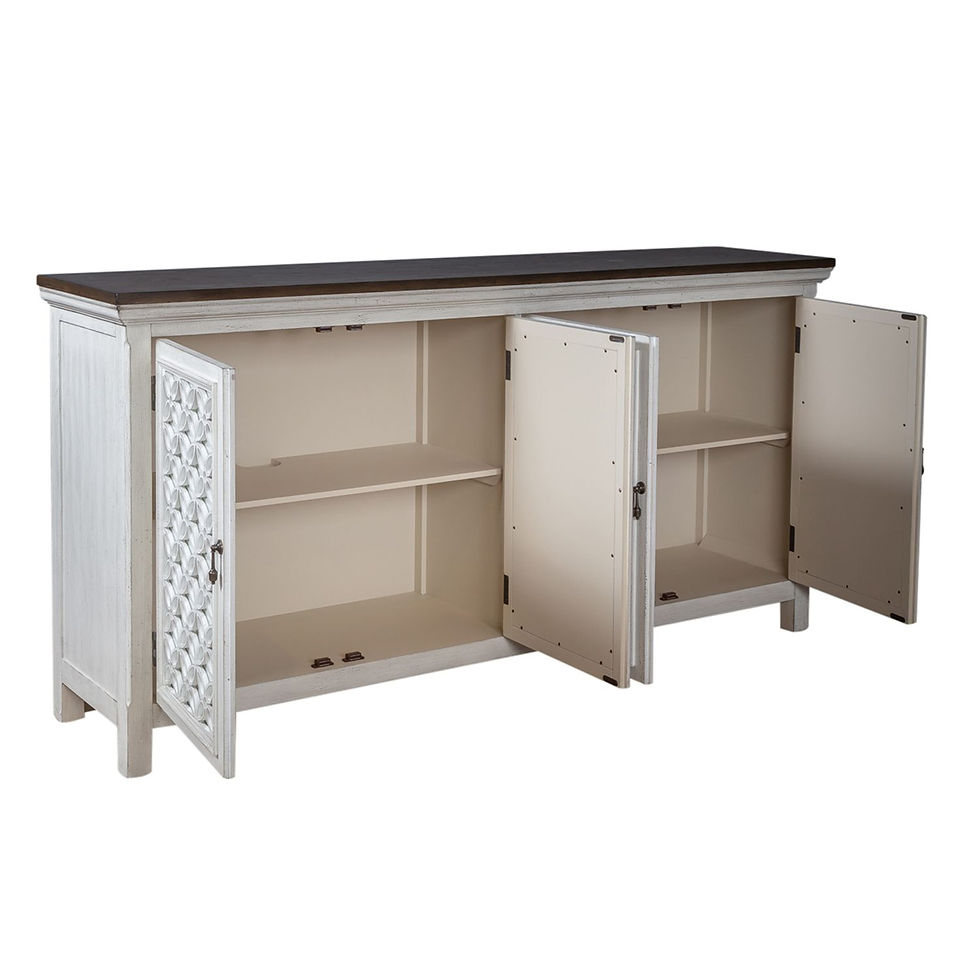 Thumbnail: Westridge Antique White 3-Door Cabinet