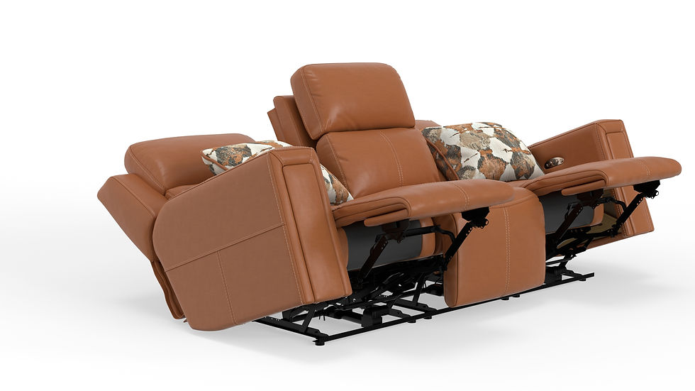 Thumbnail: Arezzo Whiskey Leather Power Reclining Sofa