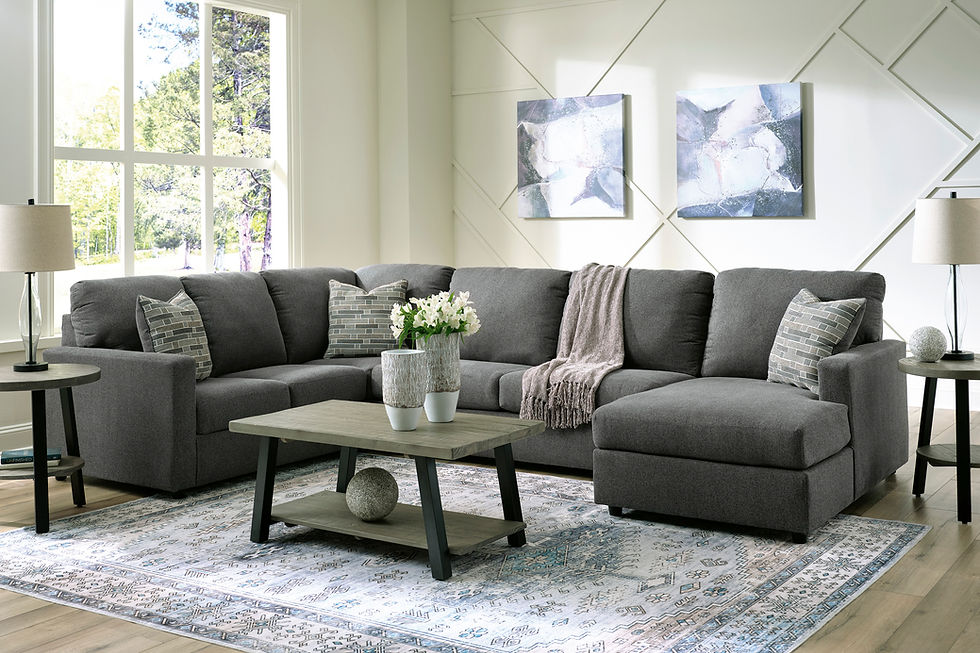 Edenfield Charcoal RAF 3-PC Sectional w/ Chaise