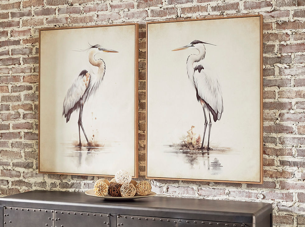 Thumbnail: Aubinell Herons Framed Canvas Set of 2