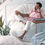Thumbnail: CordaRoy’s NEST Queen Cream Bed / Bean Bag