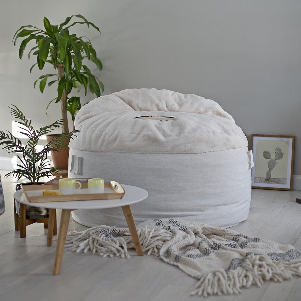 CordaRoy’s NEST Queen Cream Bed / Bean Bag