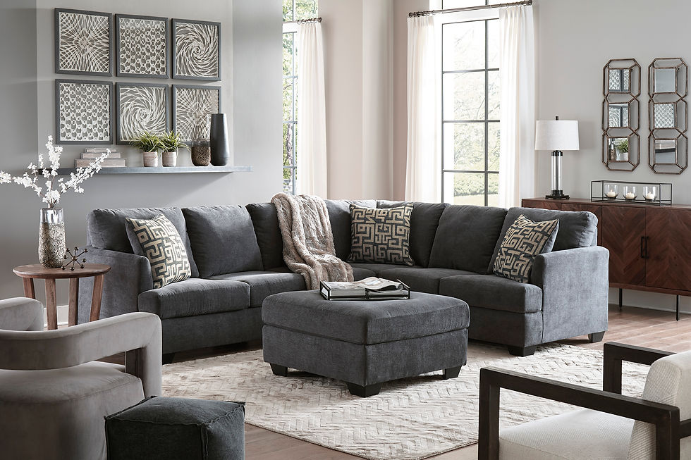 Ambrielle Gunmetal LAF 3-PC Sectional
