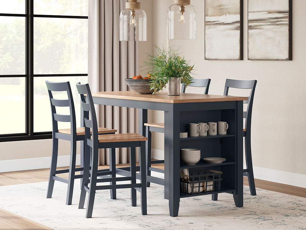 Gesthaven Storage Counter Table & 4 Barstools
