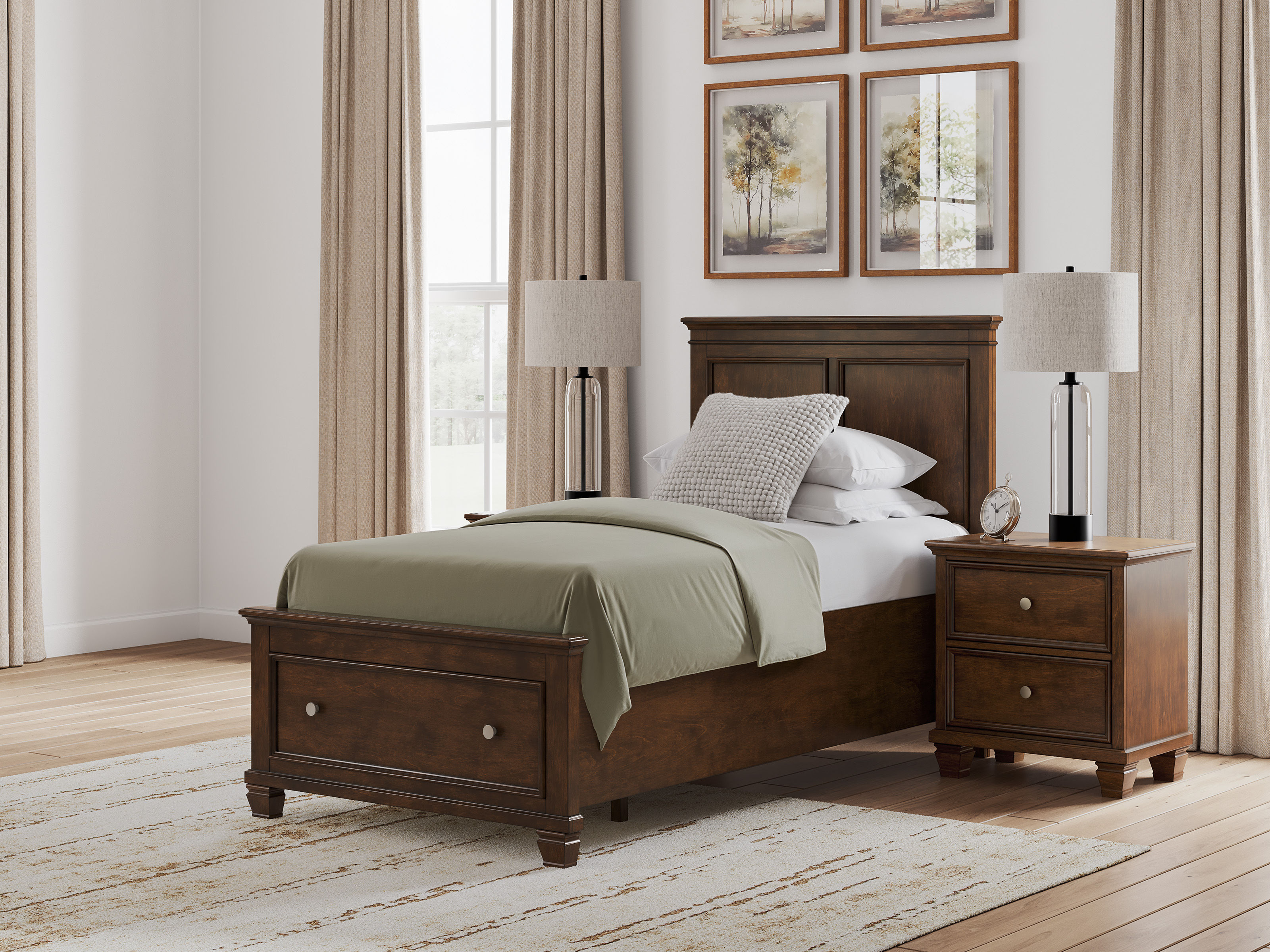 Danabrin Brown Twin Storage Bed