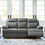 Thumbnail: Side-Swipe Charcoal Sofa w/Drop Down Table