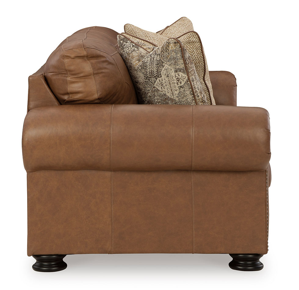 Thumbnail: Carianna Queen Caramel Leather Sofa Sleeper