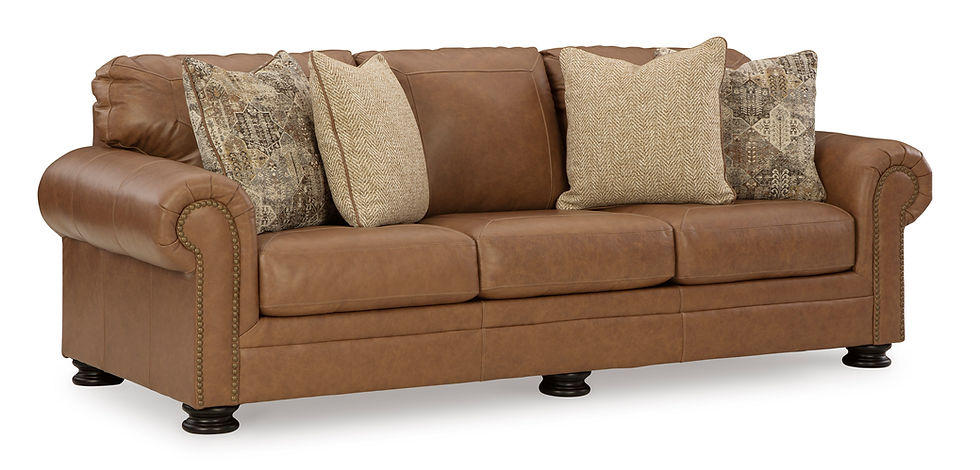 Thumbnail: Carianna Queen Caramel Leather Sofa Sleeper