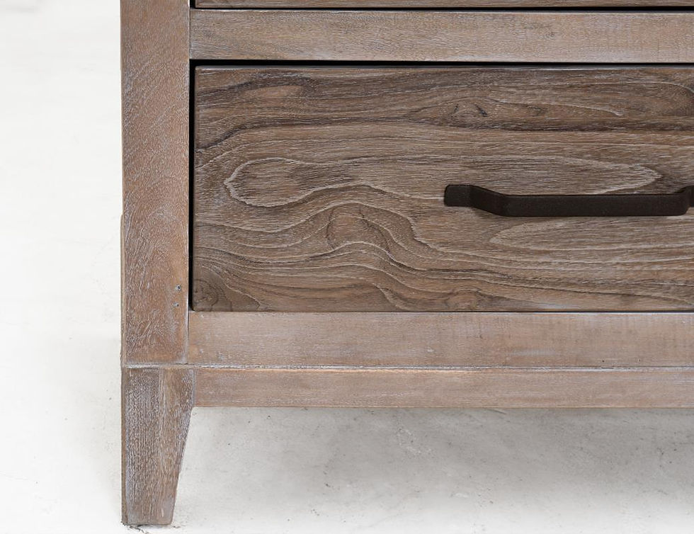 Thumbnail: White Teak 5-Drawer Dresser