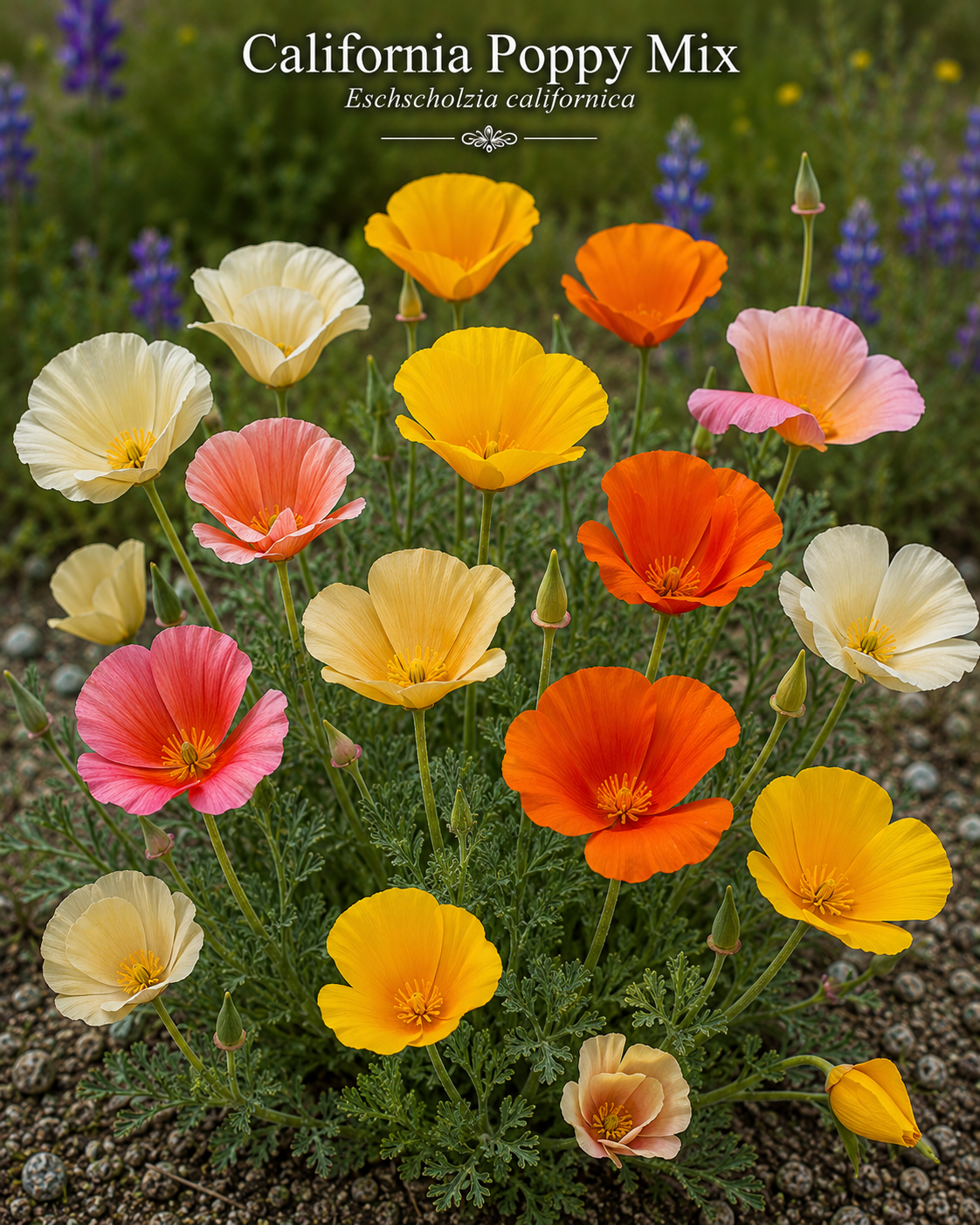 California Poppy Mix Seeds (Eschscholzia californica)