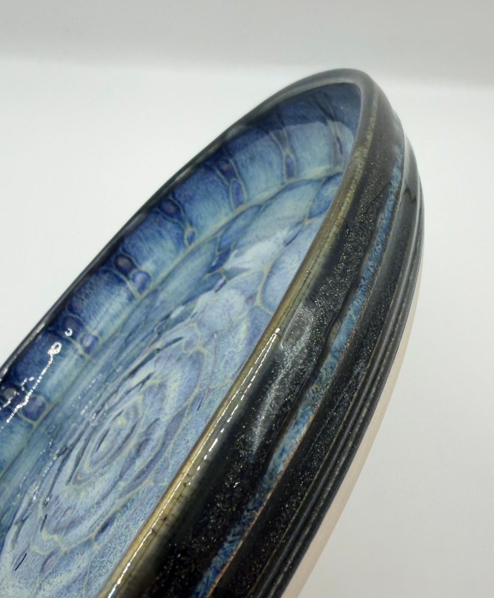 Thumbnail: Large Blue Frozen Pond Rimmed Plate