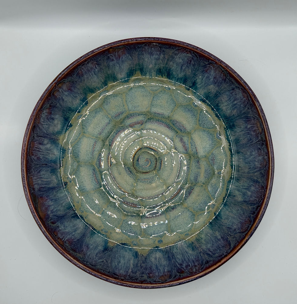 Thumbnail: X-Large and Low Peacock Serving Bowl