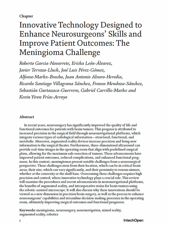 Chapter: Innovative Technology and Meninigoma surgery.