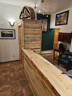 office remodel with doug fir beetle kill wood.