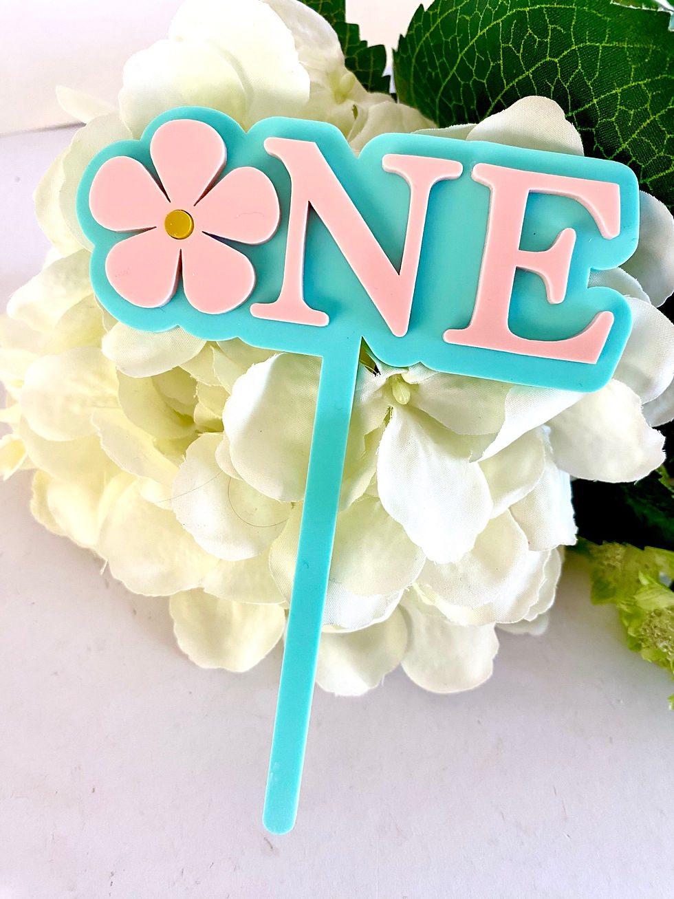Thumbnail: First Birthday Cake Topper - Flower Cake Topper - One Cake Topper - 1st Birthday